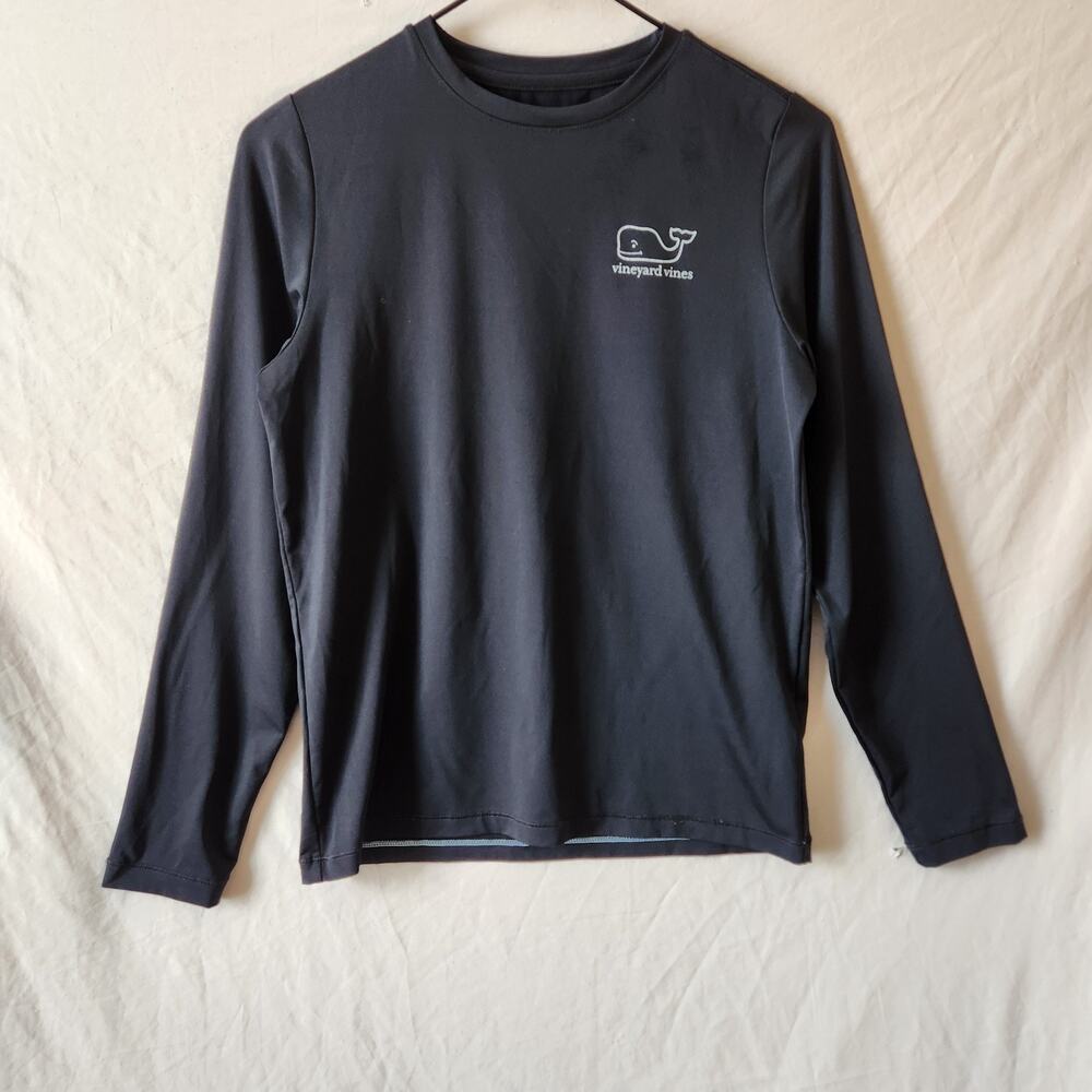 Vineyard Vines Performance Sz Small Shirt Whale Black Golf Tennis Activewear Top